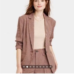 A new day women’s oversized blazer in houndstooth pattern